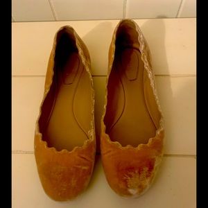 Chloe Lauren Crushed Velvet Ballerina Flats